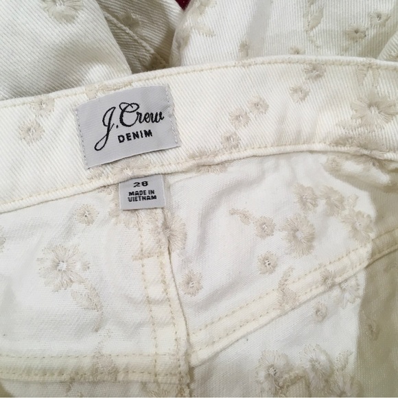 New J.CREW DENIM Size 28 Billie Demi Boot Cut Crop Jean Eyelet Cream - Picture 10 of 12